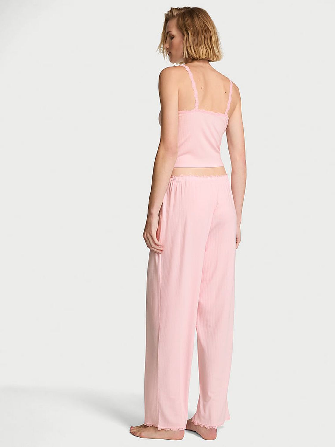 vs Victoria's Secret Pointelle Rib Tank & Pant Set Angel Pink 2 of 3 