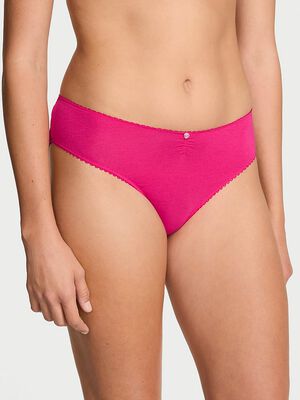 Stretch Cotton Heart Lace High-Leg Brief Panty