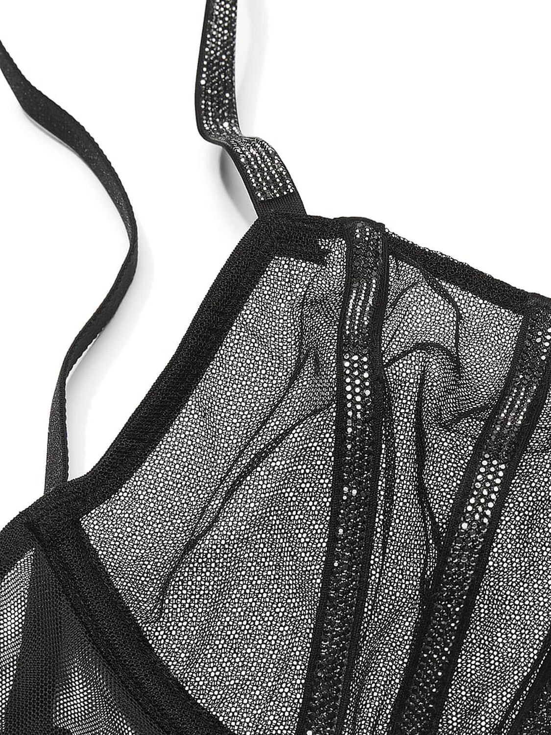 vs Very Sexy Sheer Shine Unlined Low-Cut Demi Bra Black 5 of 5 