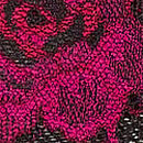 Rose Lace Crotchless Cheeky Panty, Black & Pink, swatch