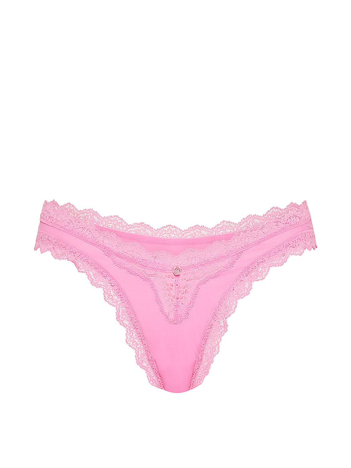 vs Dream Angels Lace-Trim Brazilian Panty Pink Sugar 3 of 4 