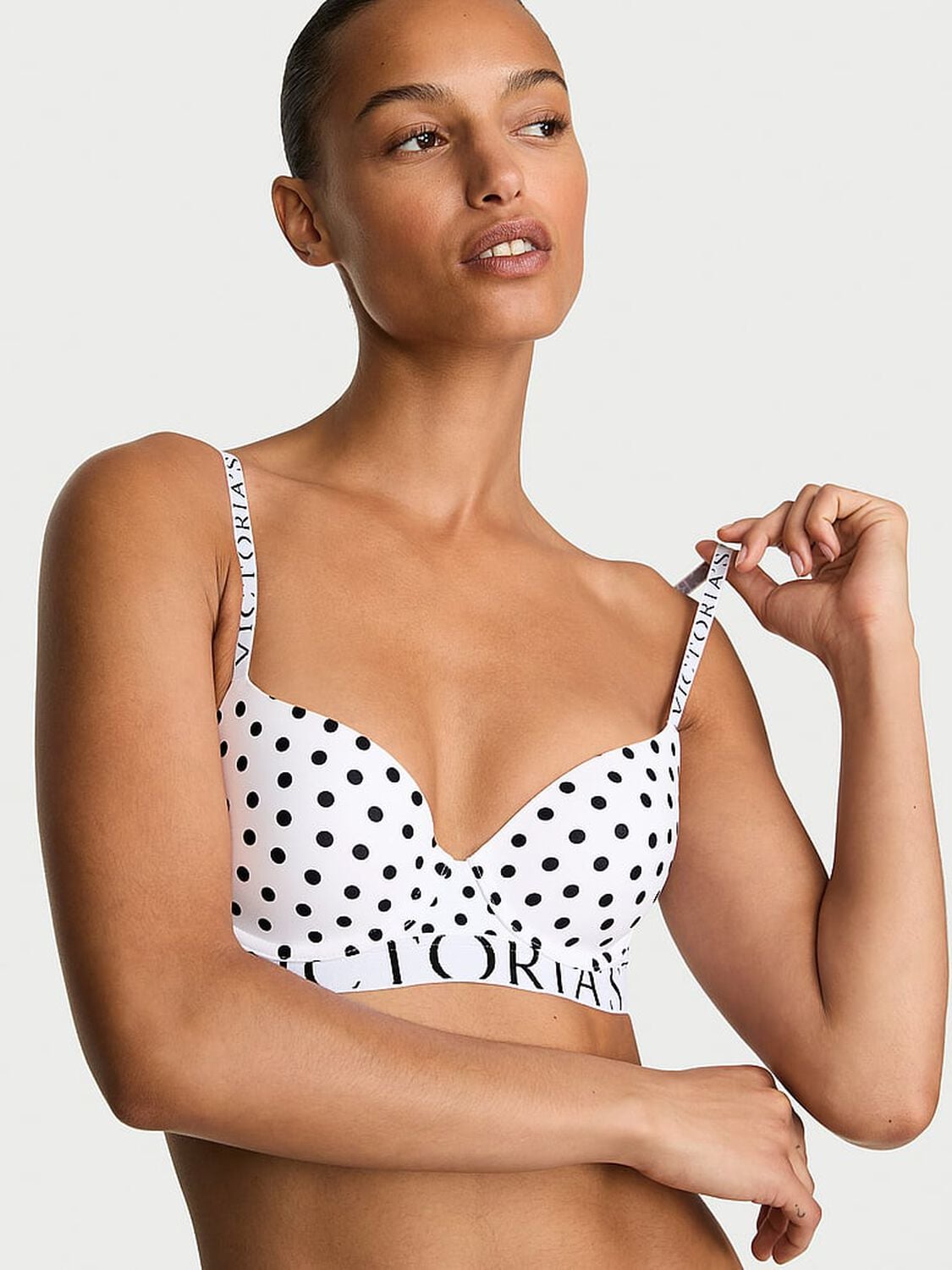 vs The T-Shirt The CoolBra&trade; Lightly Lined Demi White Dots 1 of 3 