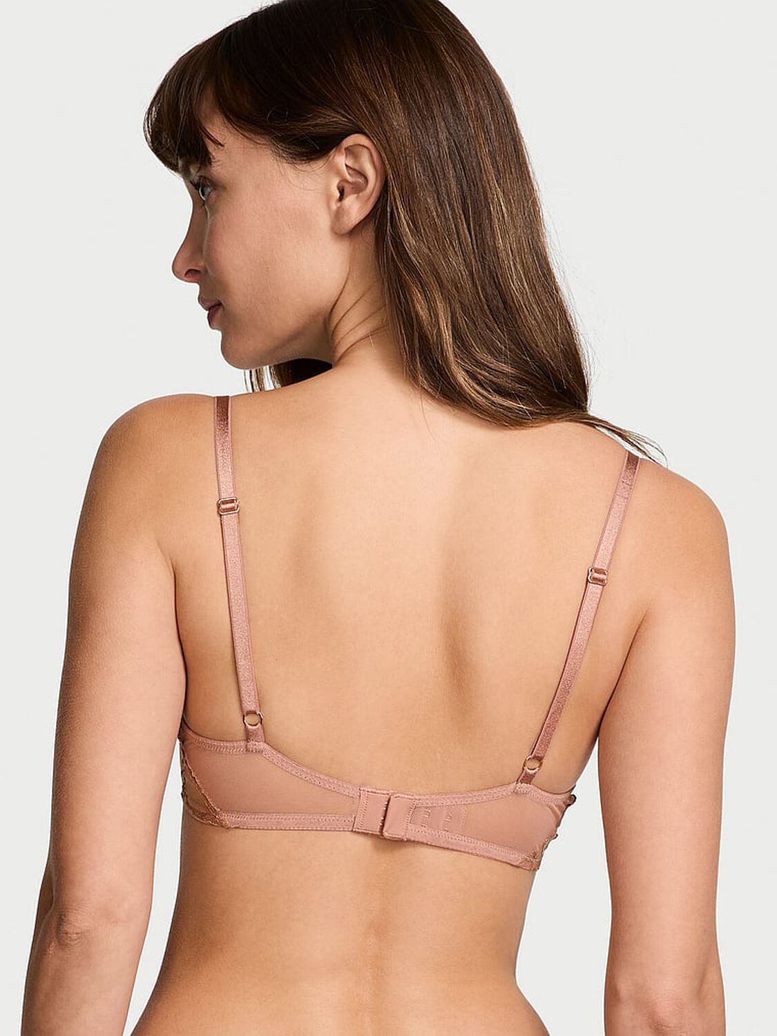 vs Very Sexy Stardust Embroidery Unlined Low-Cut Demi Bra Rose Gold 2 of 4 