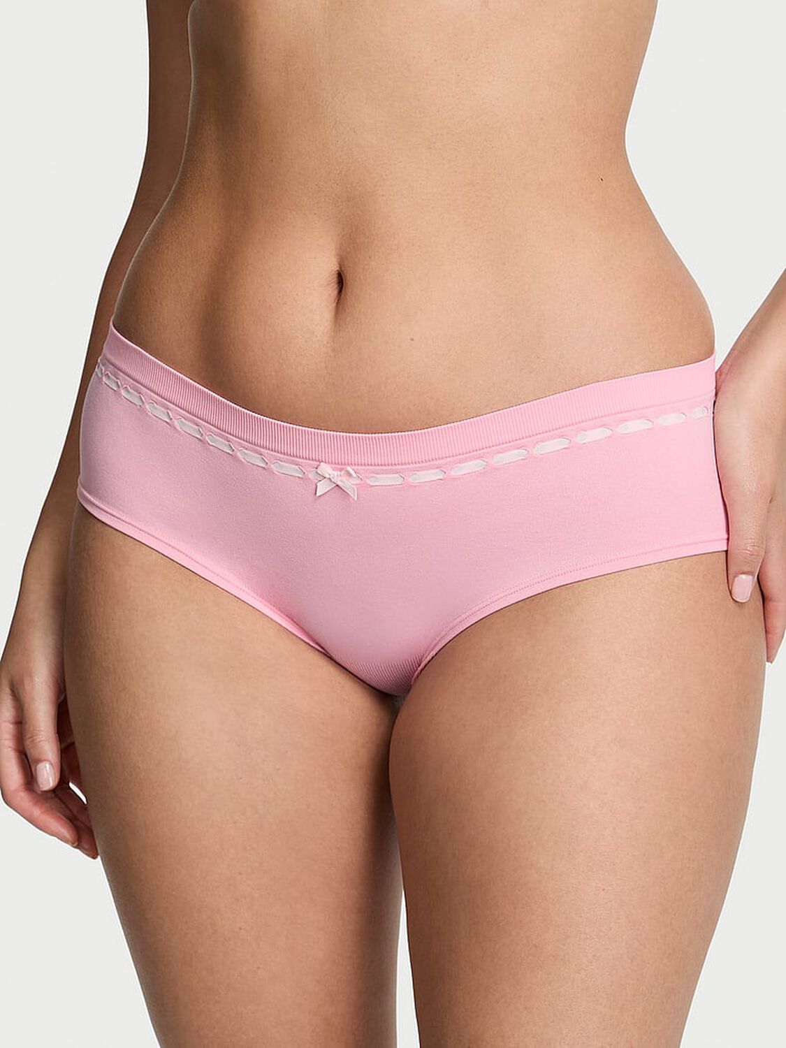 vs Seamless Seamless Ribbon Slot Hiphugger Panty Petal Pink 1 of 3 