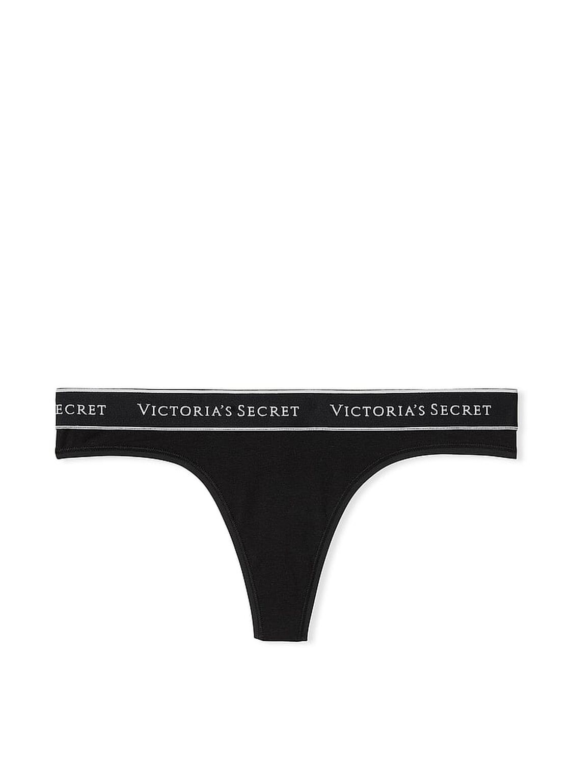 vs Cotton Logo Cotton Thong Panty Black 3 of 4 