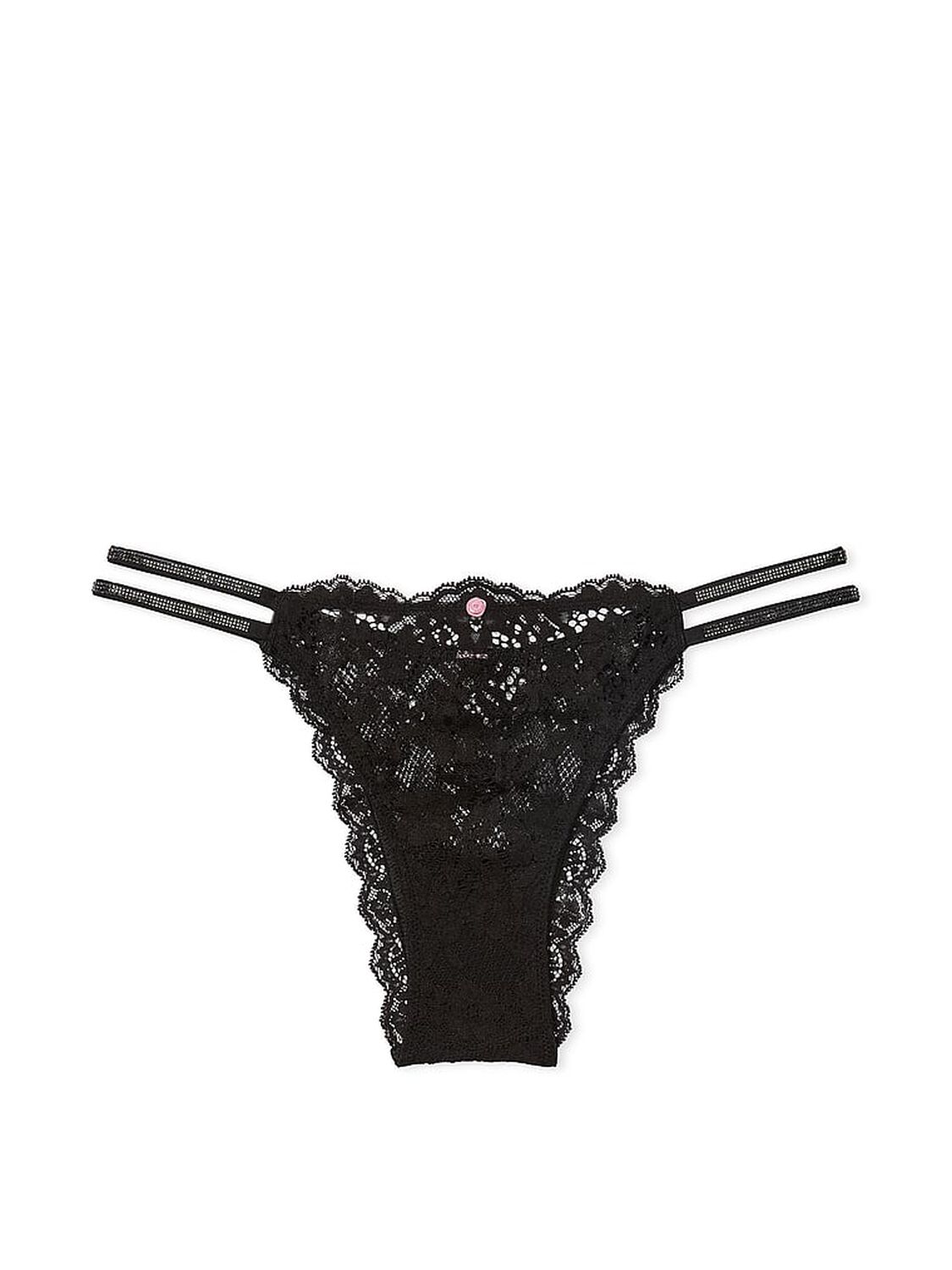vs Dream Angels Twinkle Strap Lace Brazilian Panty Black 3 of 4 