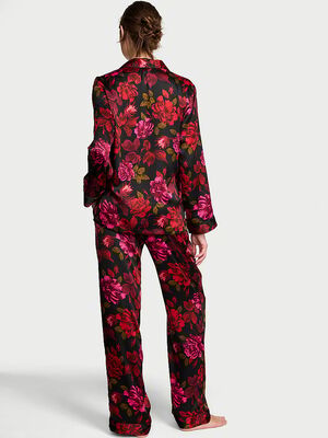 Glazed Satin Long Pajama Set