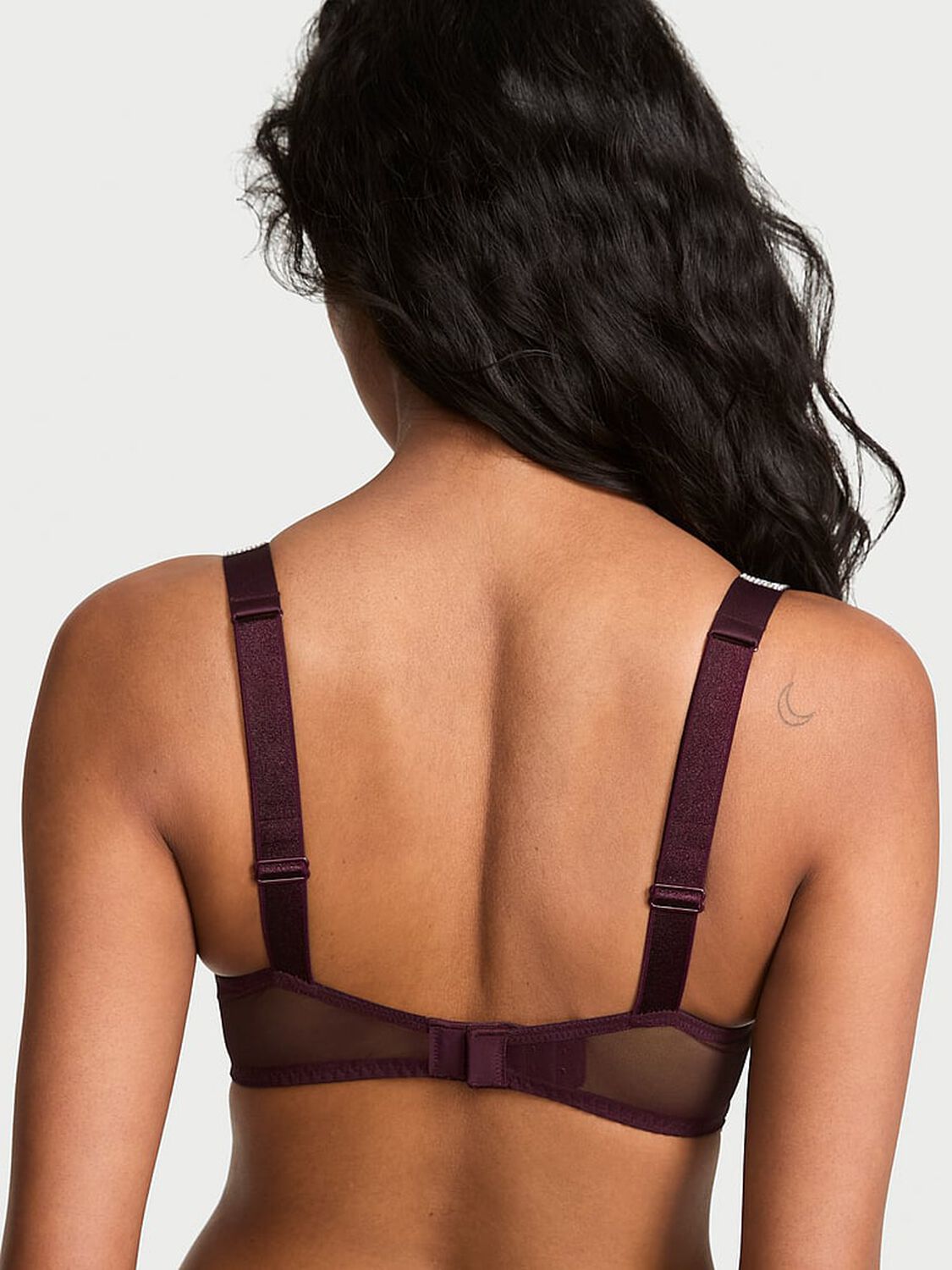 vs Very Sexy Bombshell Add-2-Cups Shine Strap Rose Lace Push-Up Bra Winter Wine 2 of 3 