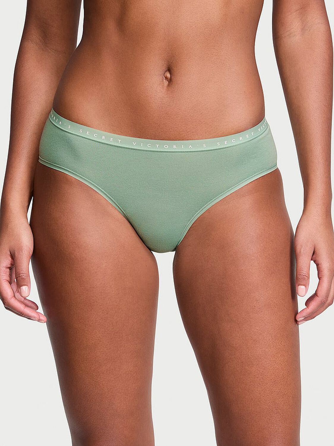 vs Victoria's Secret Stretch Cotton Hiphugger Panty Seasalt Green 1 of 3 