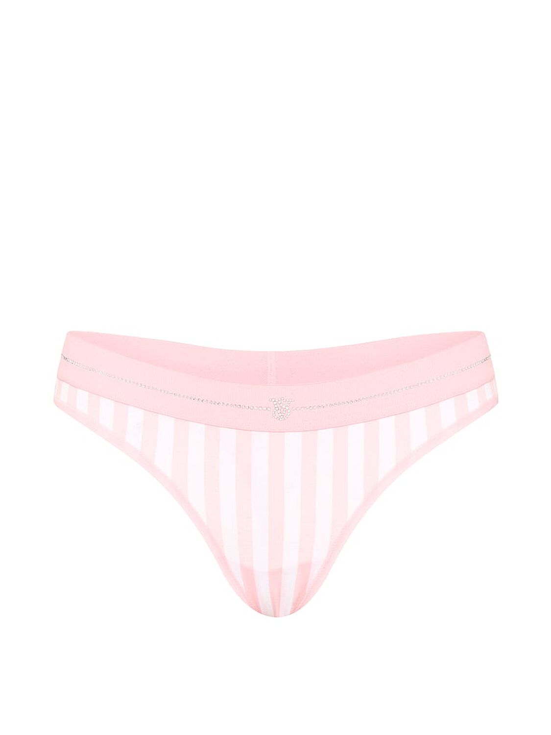 vs Cotton Shine Logo Cotton Thong Panty Iconic Stripe 3 of 3 