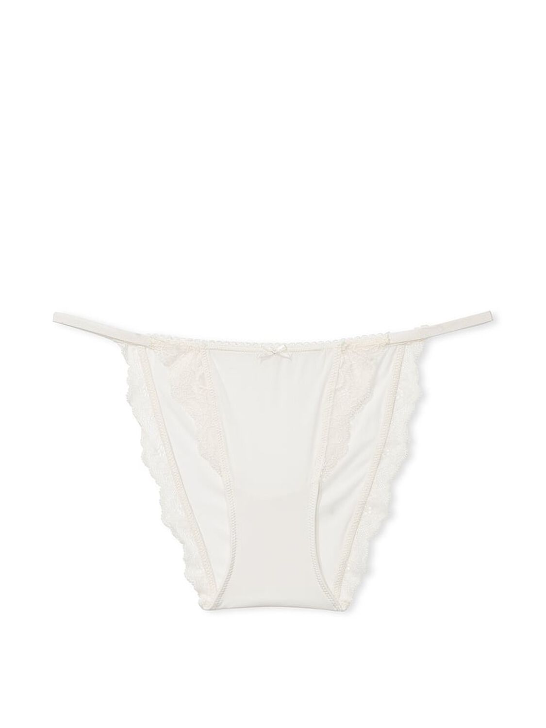 vs Dream Angels Smooth & Lace Mini String Bikini Panty Coconut White 3 of 3 