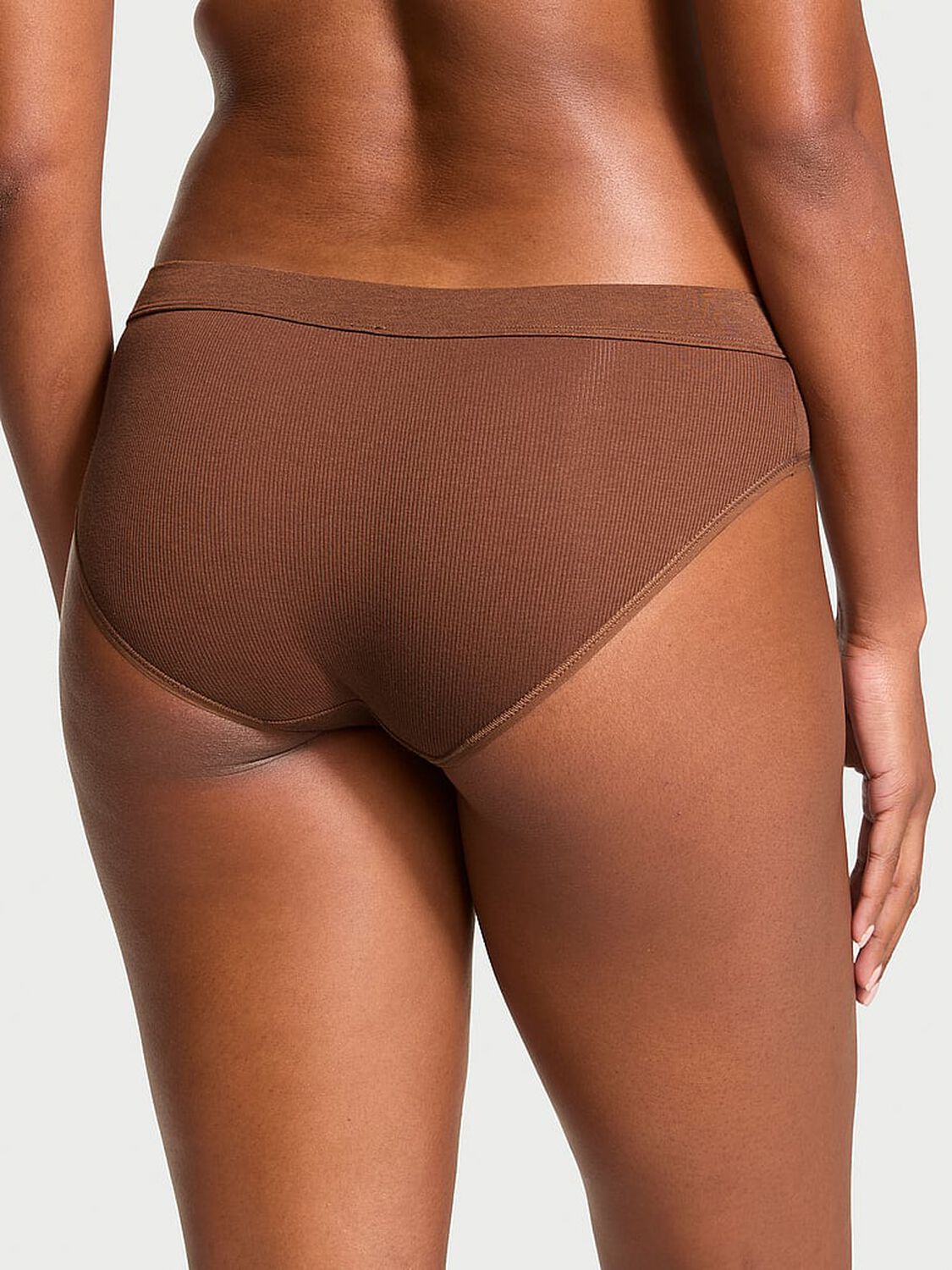 vs Cotton Logo Patch Cotton Hiphugger Panty Mousse 2 of 3 