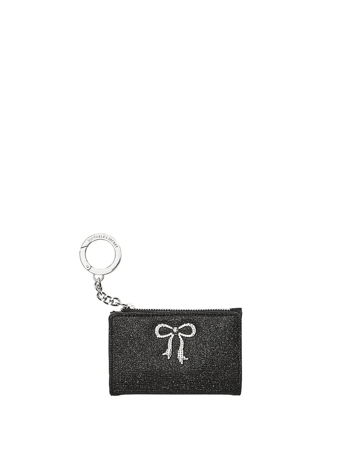 vs Victoria's Secret Foldover Card Case Keychain Black Sparkle 1 of 3