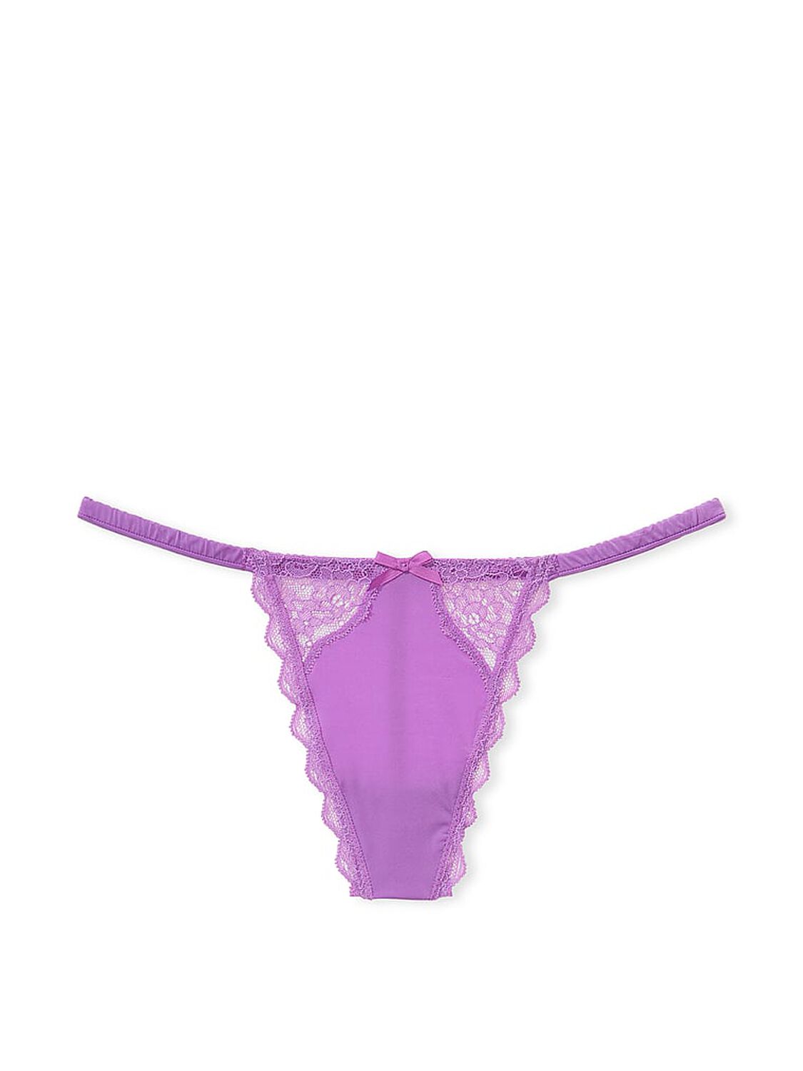 vs Dream Angels Lace-Trim V-String Panty Purple Tease 3 of 4 