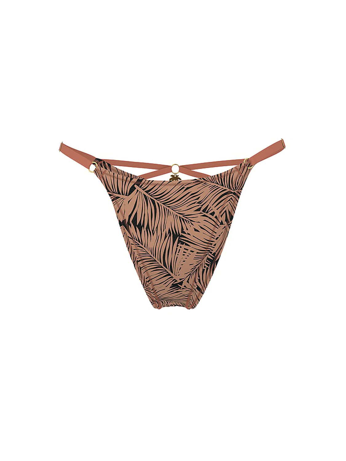 vs Very Sexy Smooth Strappy-Back Charm Adjustable Brazilian Panty Cocoa Palms 2 of 3 