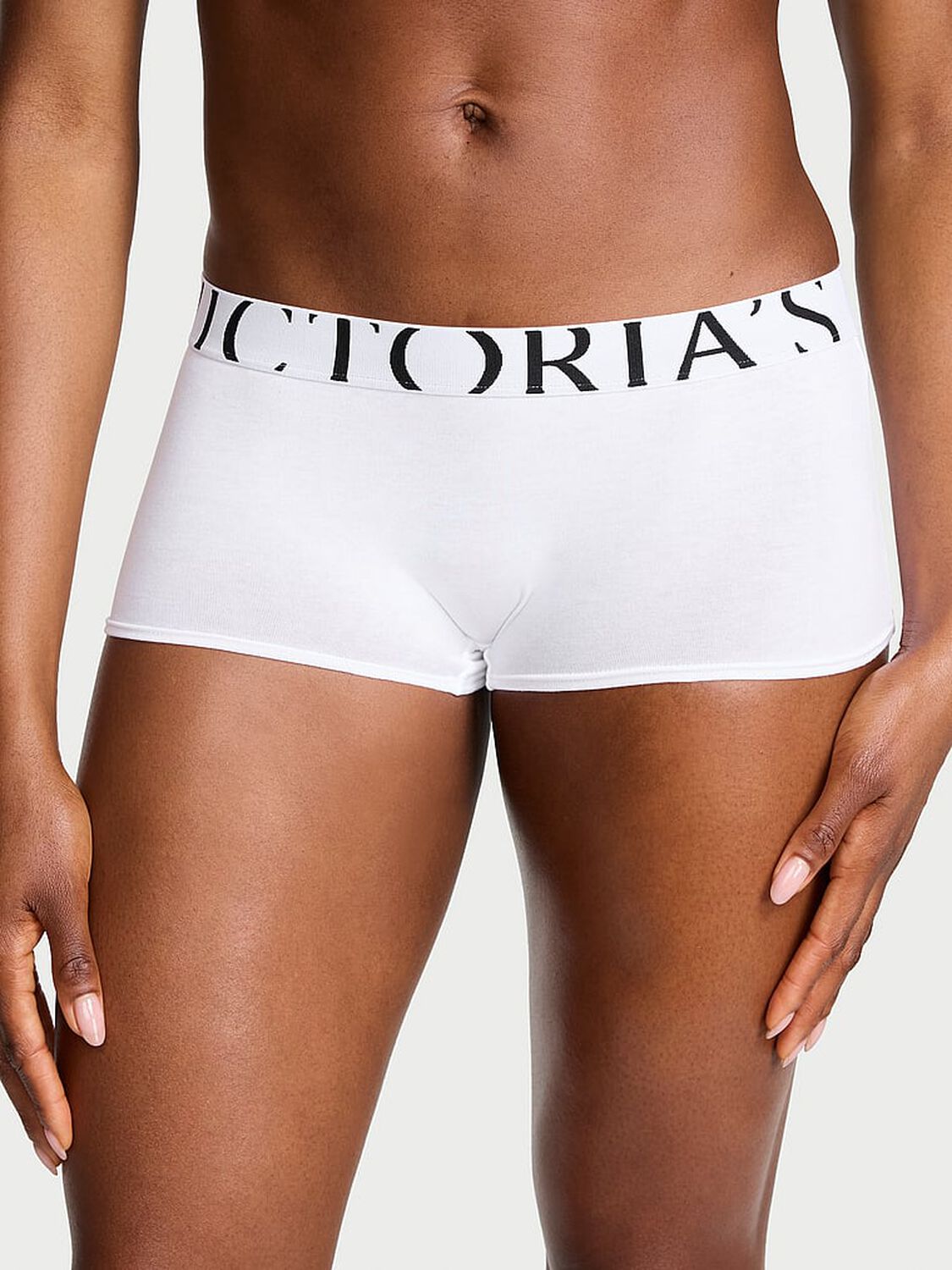 vs Cotton Exploded Logo Cotton Boyshort Panty White 1 of 3 