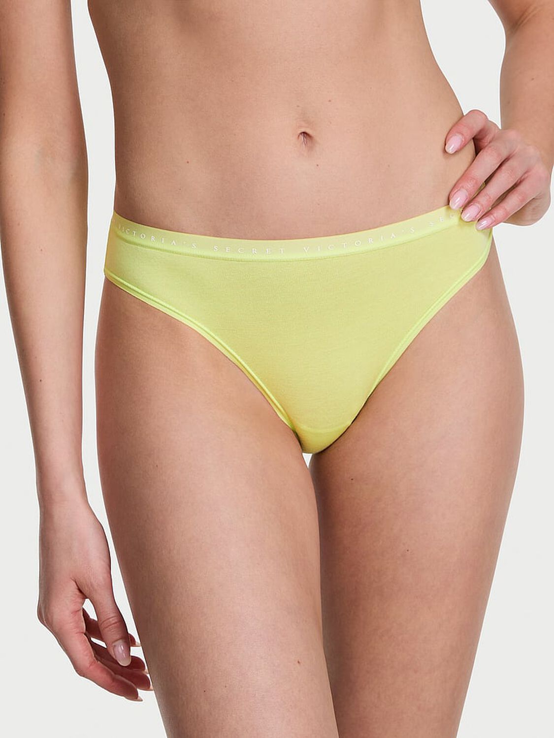 vs Victoria's Secret Body by Victoria Stretch Cotton Bikini Panty Sparkling Lime 1 of 3 
