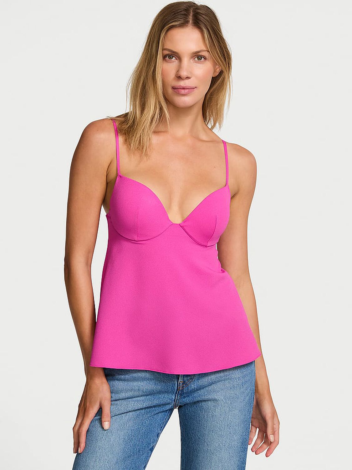 vs Very Sexy Push-Up Cami Top Pink Fire 1 of 2 