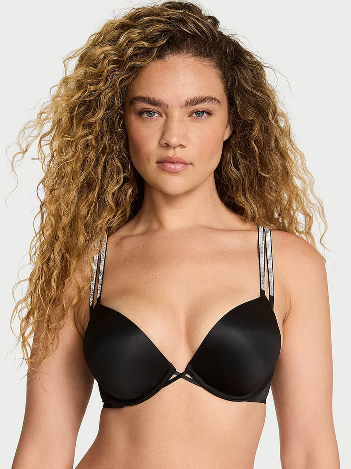 vs Very Sexy Bombshell Add-2-Cups Double Shine Strap Push-Up Bra Black 4 of 4 