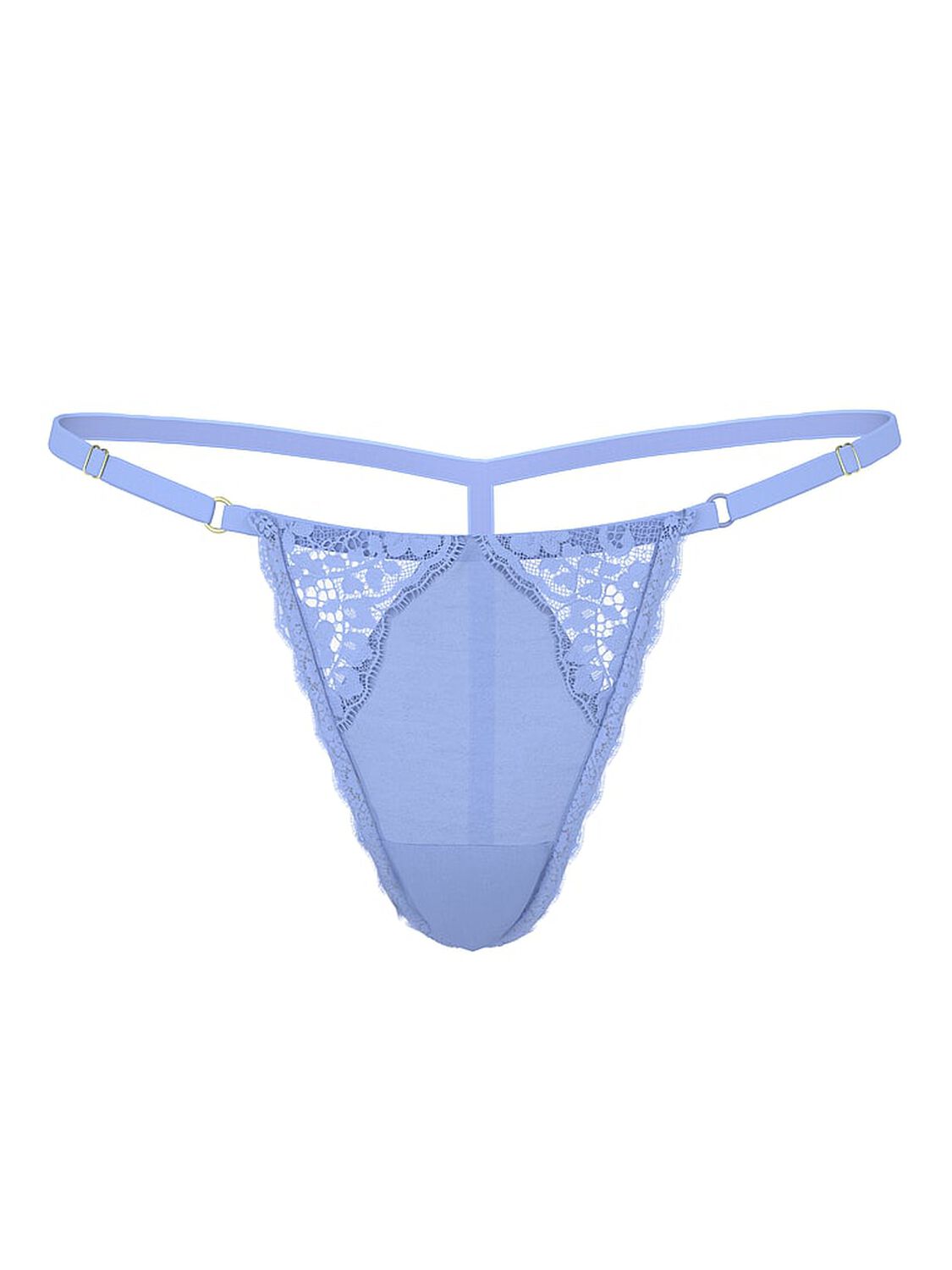 vs Dream Angels Lace-Trim Adjustable V-String Panty Cameo Blue 3 of 4 