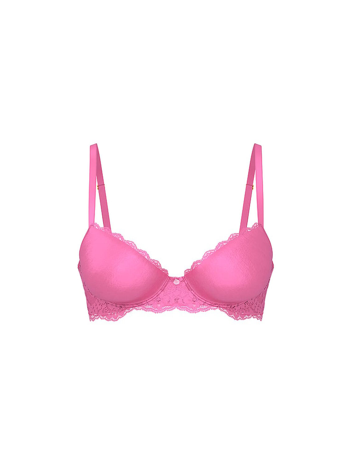 vs Dream Angels Smooth & Lace Lightly Lined Demi Bra Rose Garden 3 of 4 