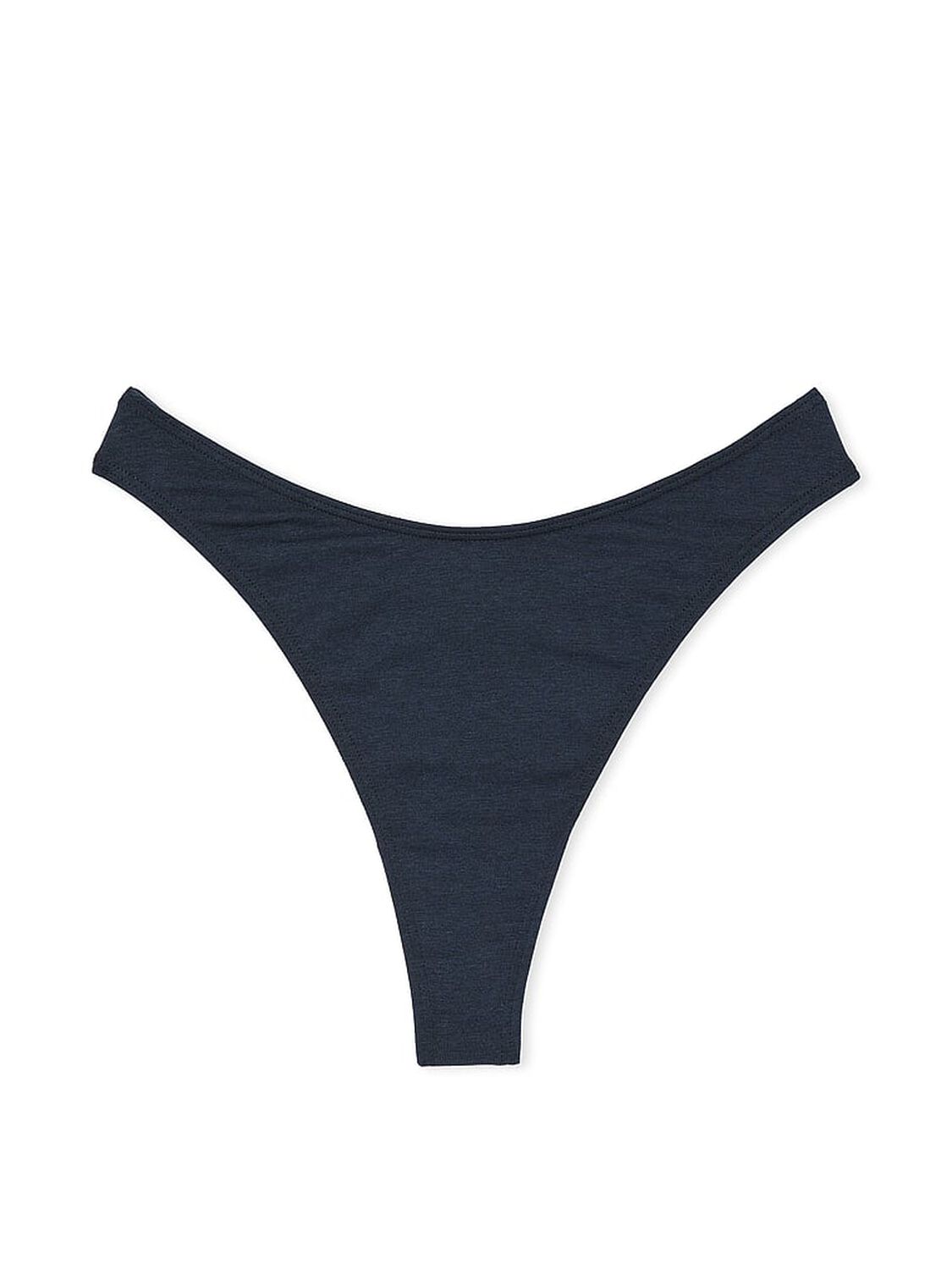 vs Victoria's Secret Stretch Cotton High-Leg Scoop Thong Panty Noir Navy 3 of 3 