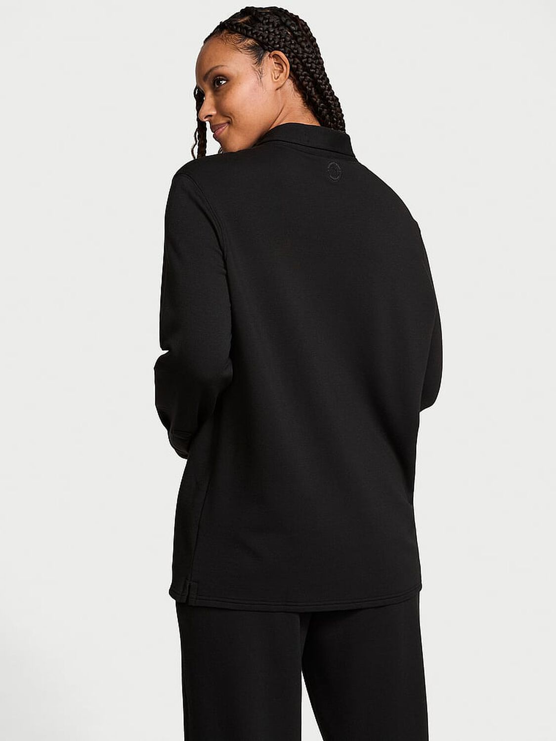 vs Victoria's Secret Brushed Modal Fleece Oversized Shirt Black 2 of 5 