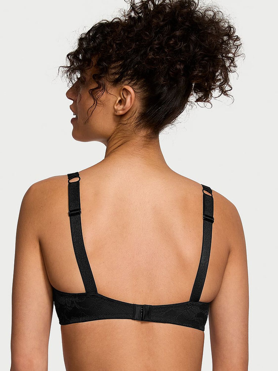 vs Very Sexy Shine Strap Lace Scoop Bralette Black 2 of 3 