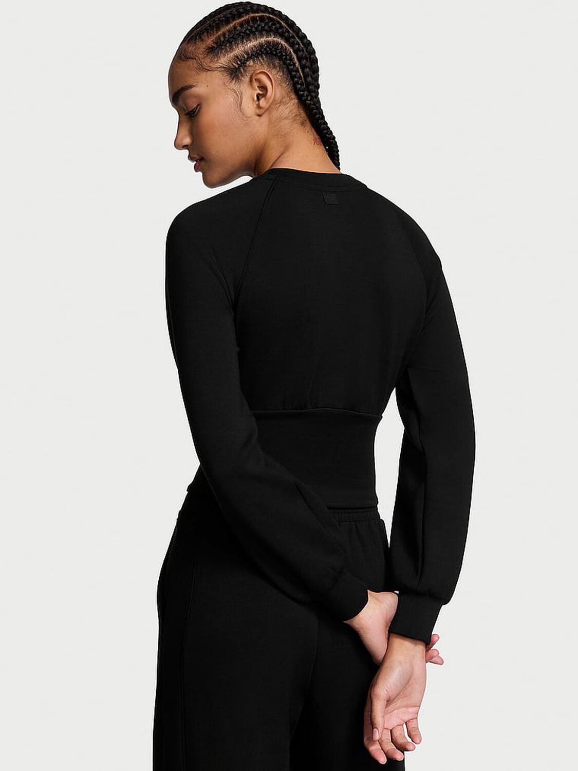 vs Vsx VSX Featherweight Knit Corset Crewneck Pure Black 2 of 3 