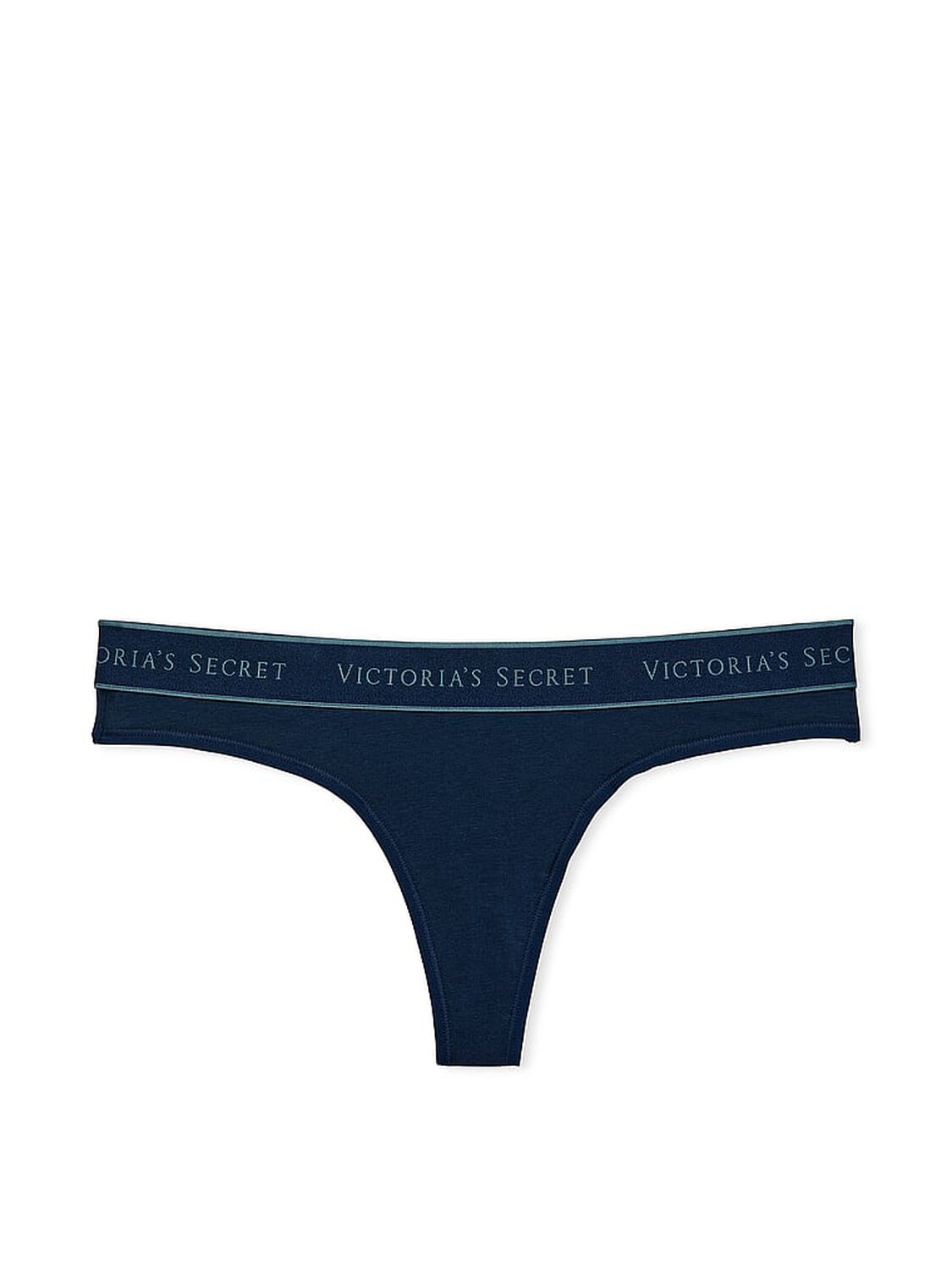 vs Cotton Logo Cotton Thong Panty Noir Navy 3 of 3 