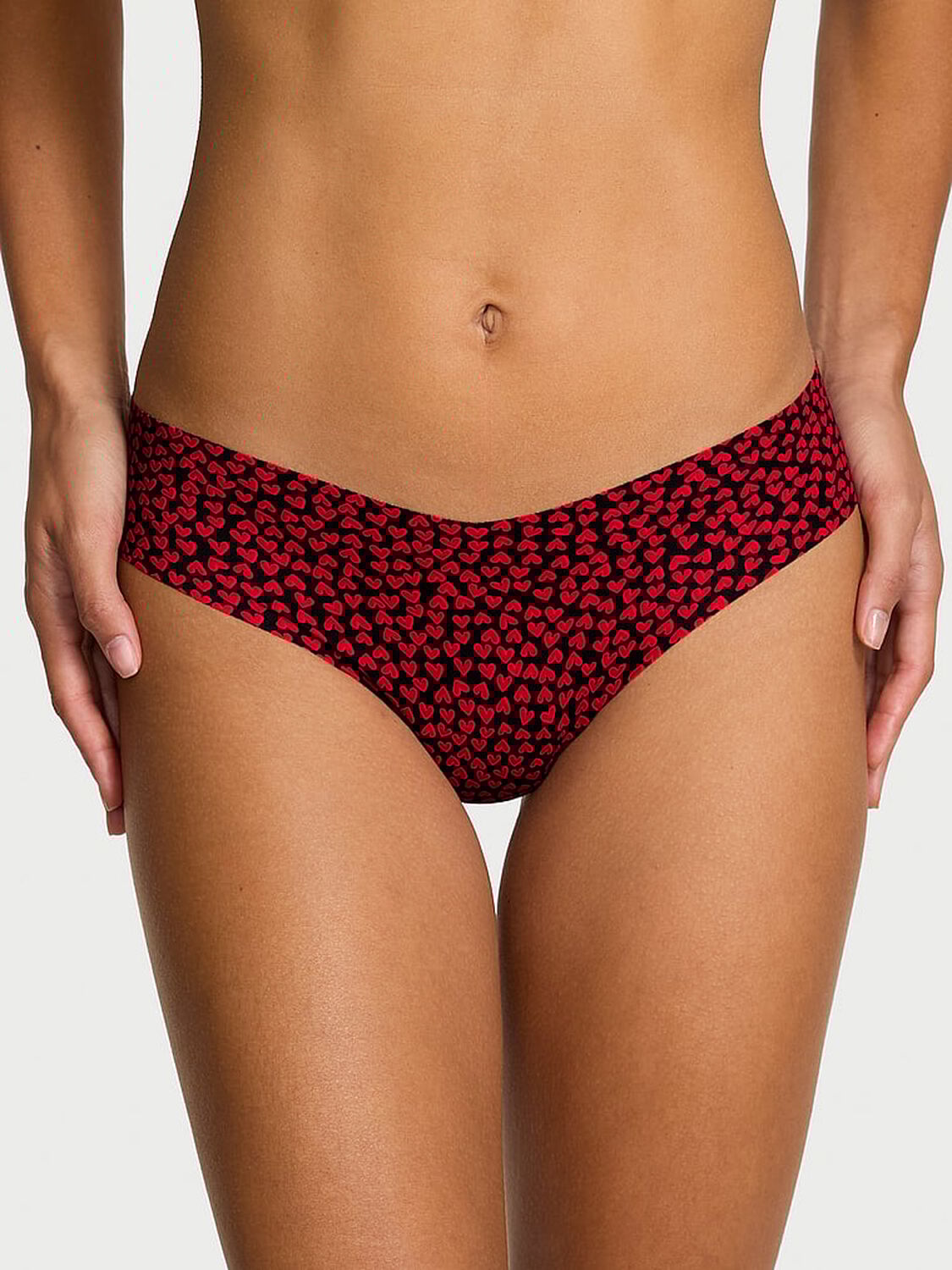 vs No-Show No-Show Thong Panty Black Ditsy Hearts 1 of 3 