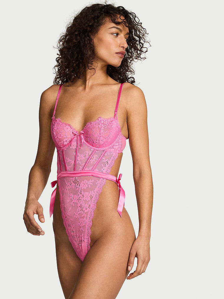 Wicked Unlined Lace Teddy Rose Garden XS | Victoria's Secret Australia