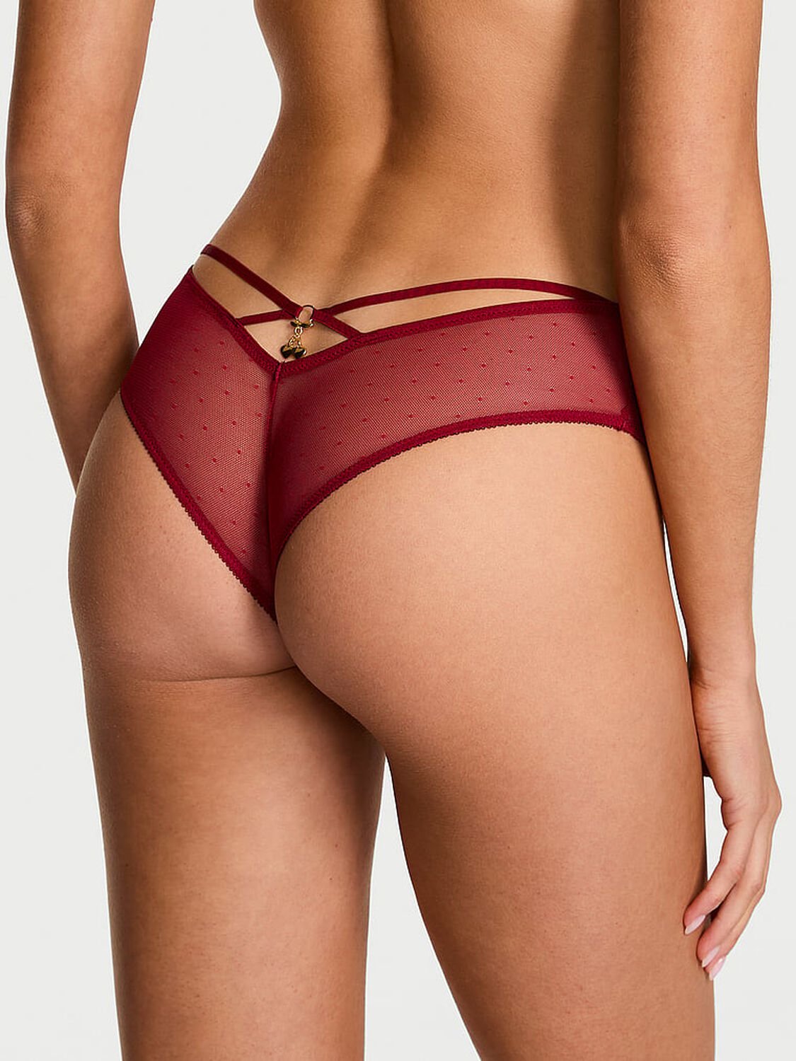 vs Very Sexy Strappy-Back Cherry Hardware Cheeky Panty Red Lacquer 2 of 3 