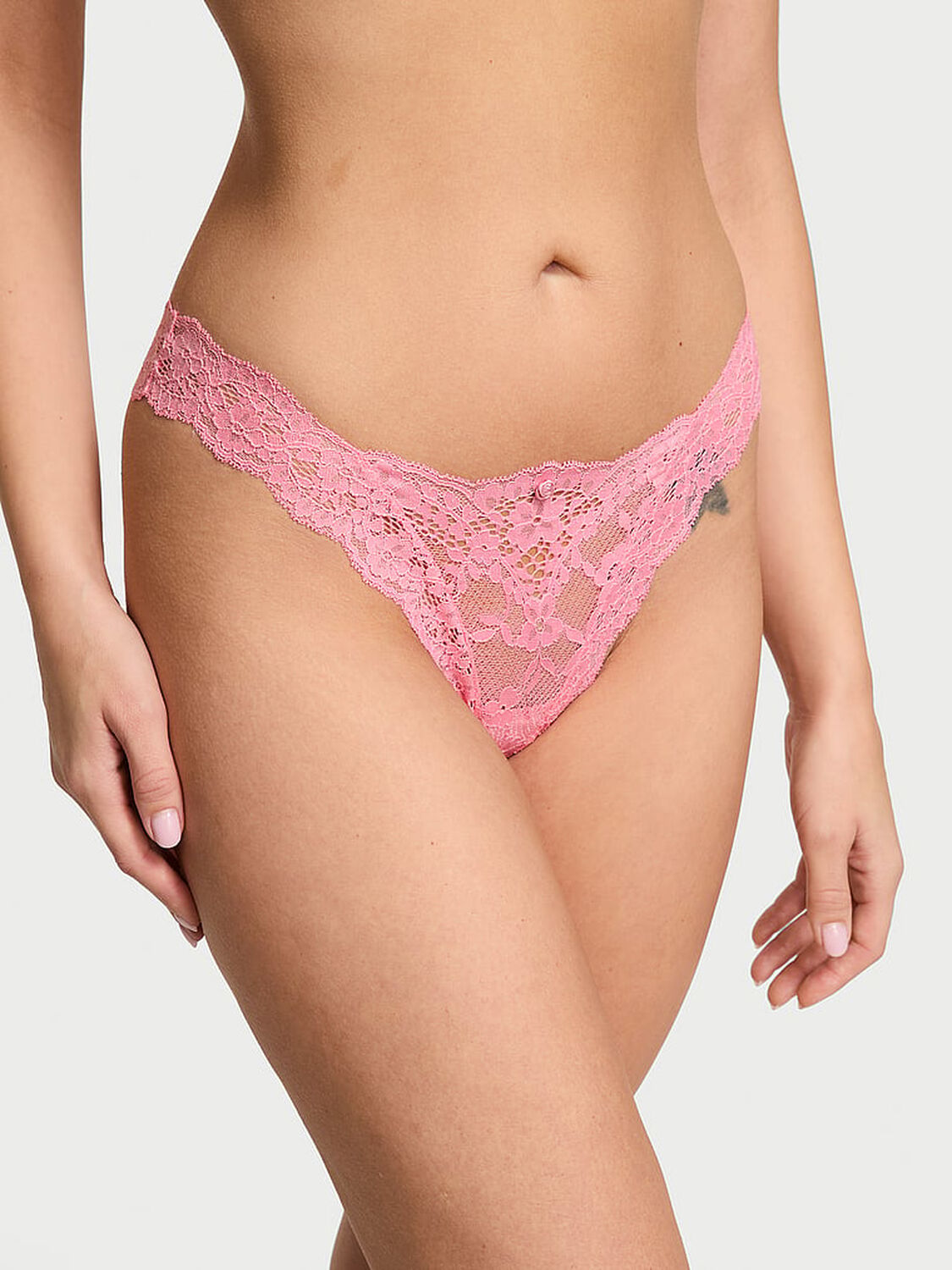 vs Dream Angels Lace Brazilian Panty Pink Hope 1 of 3 