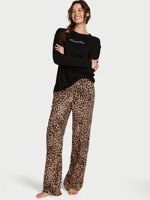 Flannel Long Tee-Jama Set