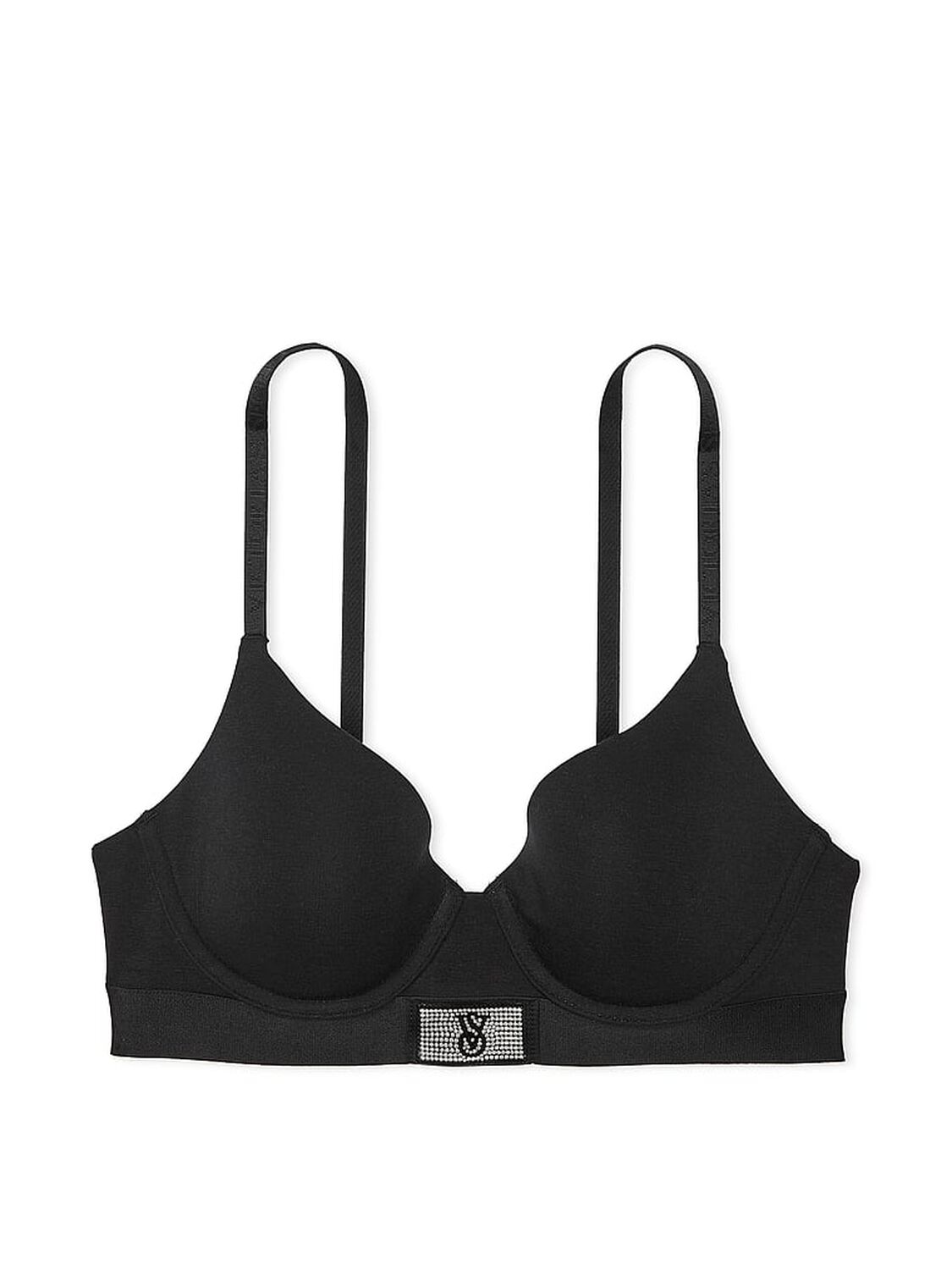 vs The T-Shirt Shine Patch Lightly Lined Demi Bra Black 3 of 4 