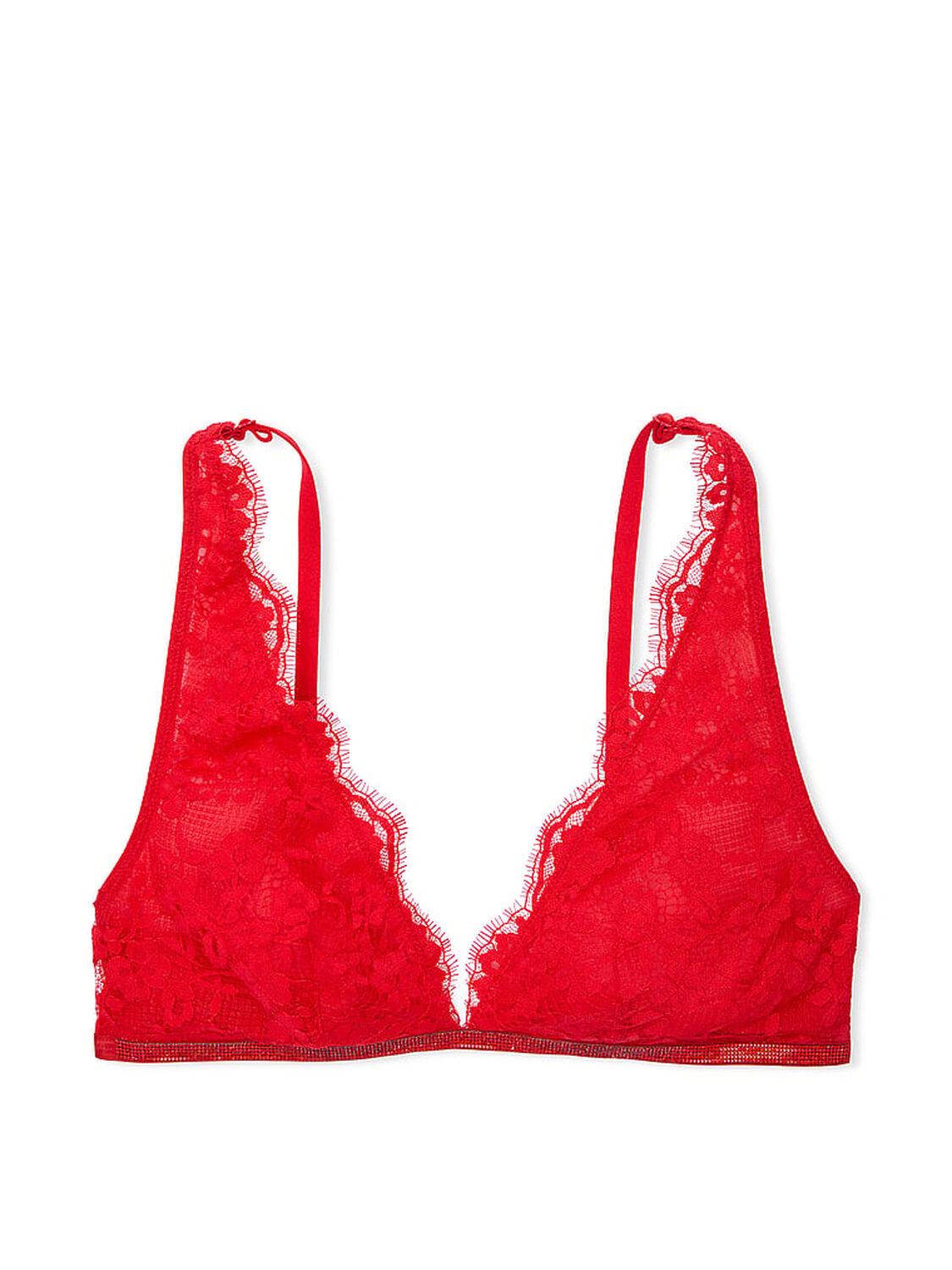 vs Dream Angels Twinkle Lace Triangle Bra Bright Vermillion 3 of 4 