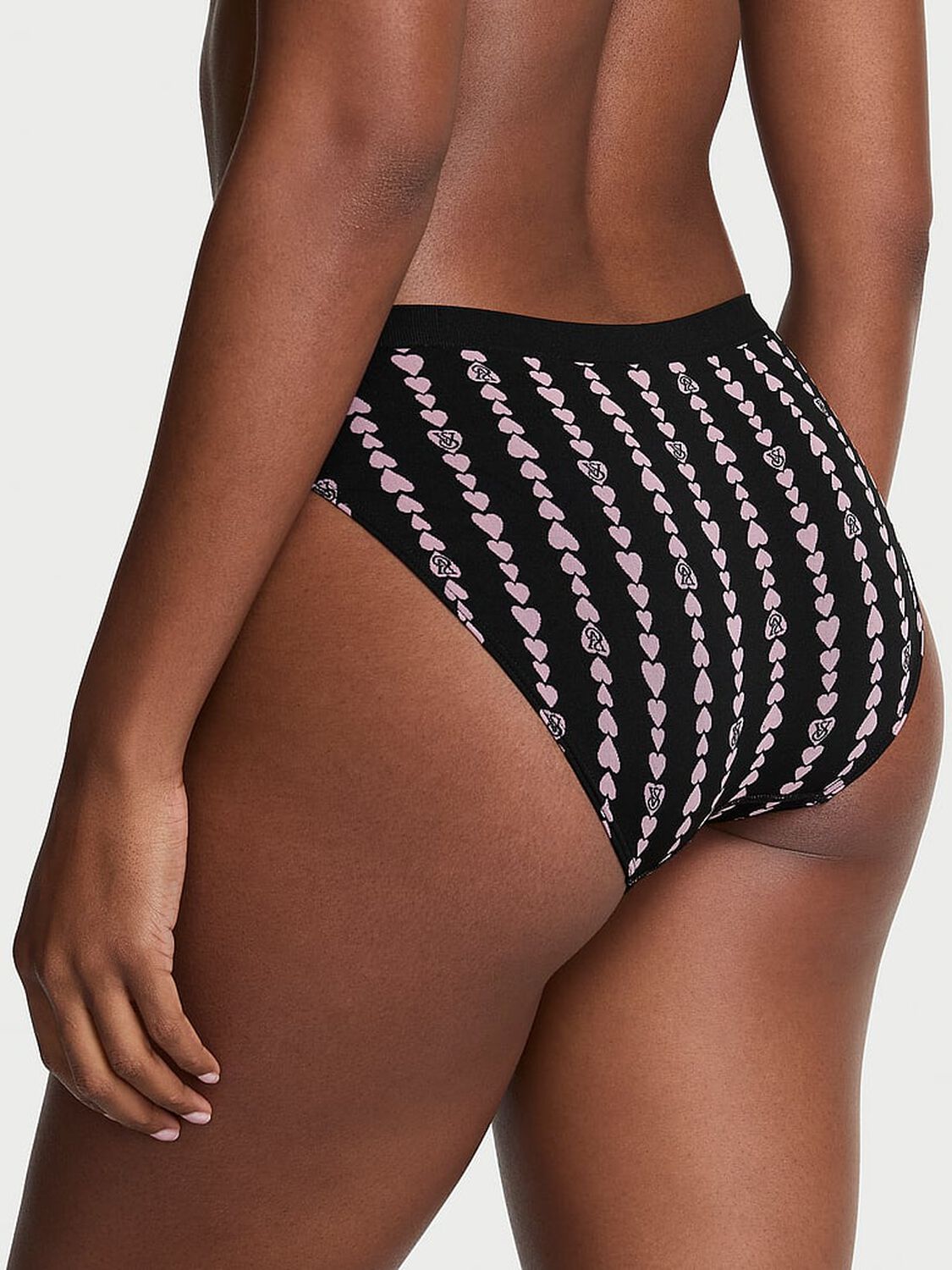 vs Seamless Seamless Heart Stripe Bikini Panty Black Heart Stripes 2 of 3 