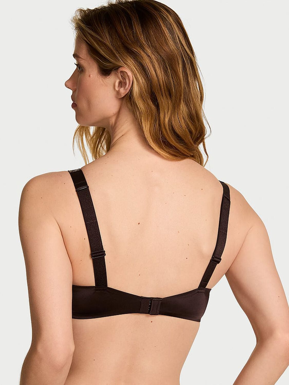 vs Very Sexy Logo Shine Strap Push-Up Bra Dark Cacao 2 of 4 