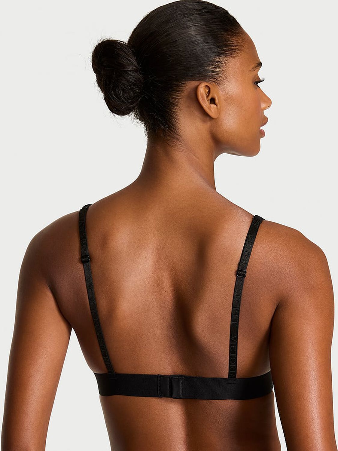 vs The T-Shirt Shine Cotton Wireless Plunge Bralette Black 2 of 2 