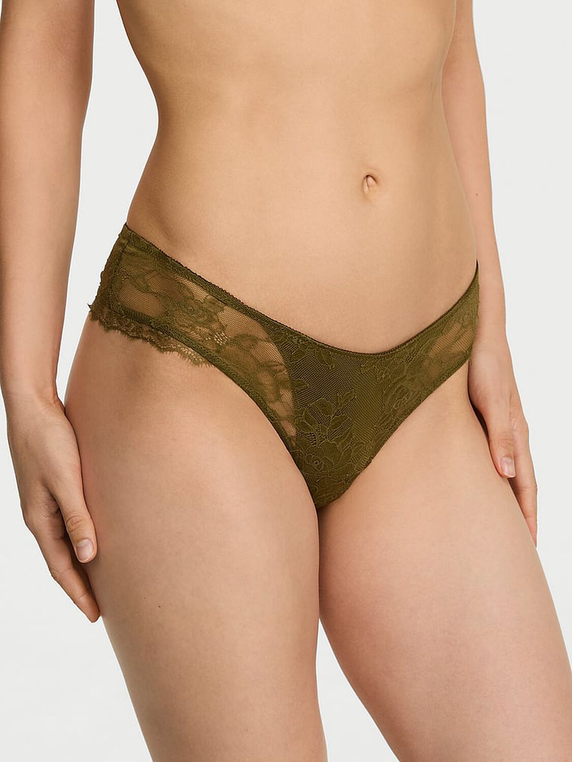 vs Very Sexy Rose Lace Overlay Cheeky Panty Green Chameleon 1 of 2 