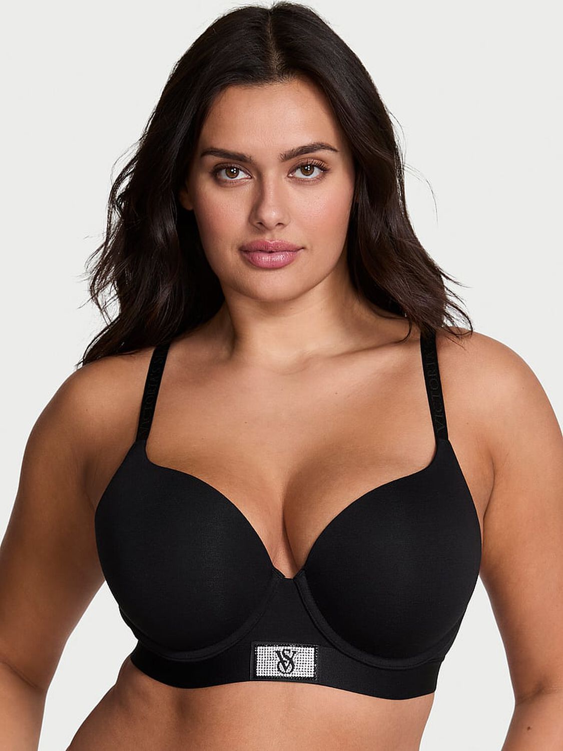 vs The T-Shirt Perfect Shape Shine Patch Push-Up Bra Black 1 of 3 