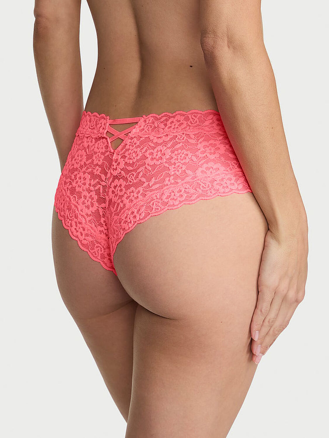vs The Lacie Lace Strappy-Back Cheeky Panty Pink Highlighter 2 of 2 