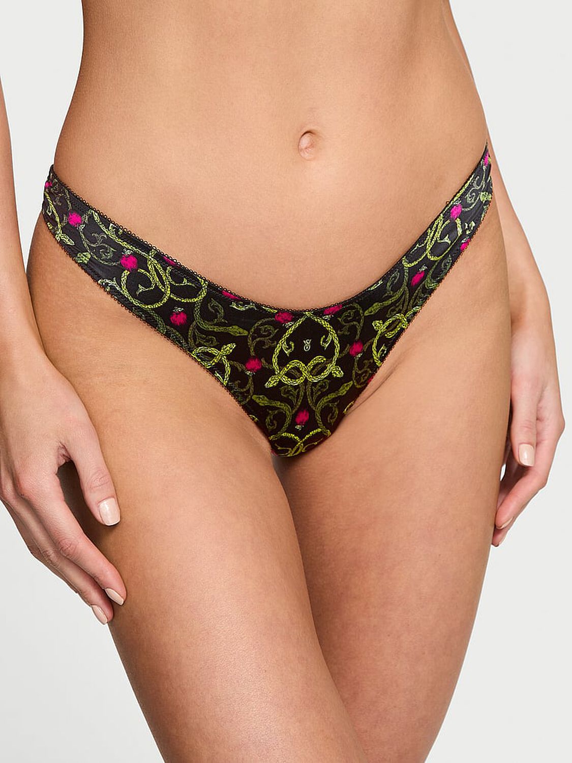 vs Very Sexy Strappy-Back Charm High-Leg Thong Panty 1 of 3 