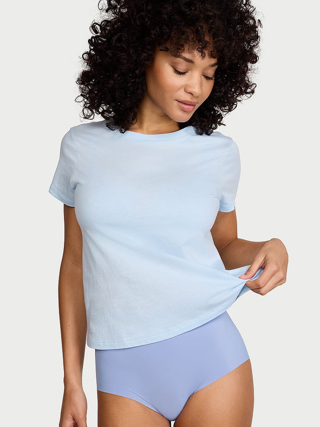 vs Victoria's Secret Mix & Match Sleep Perfect Cotton Tee Light Blue 1 of 2 