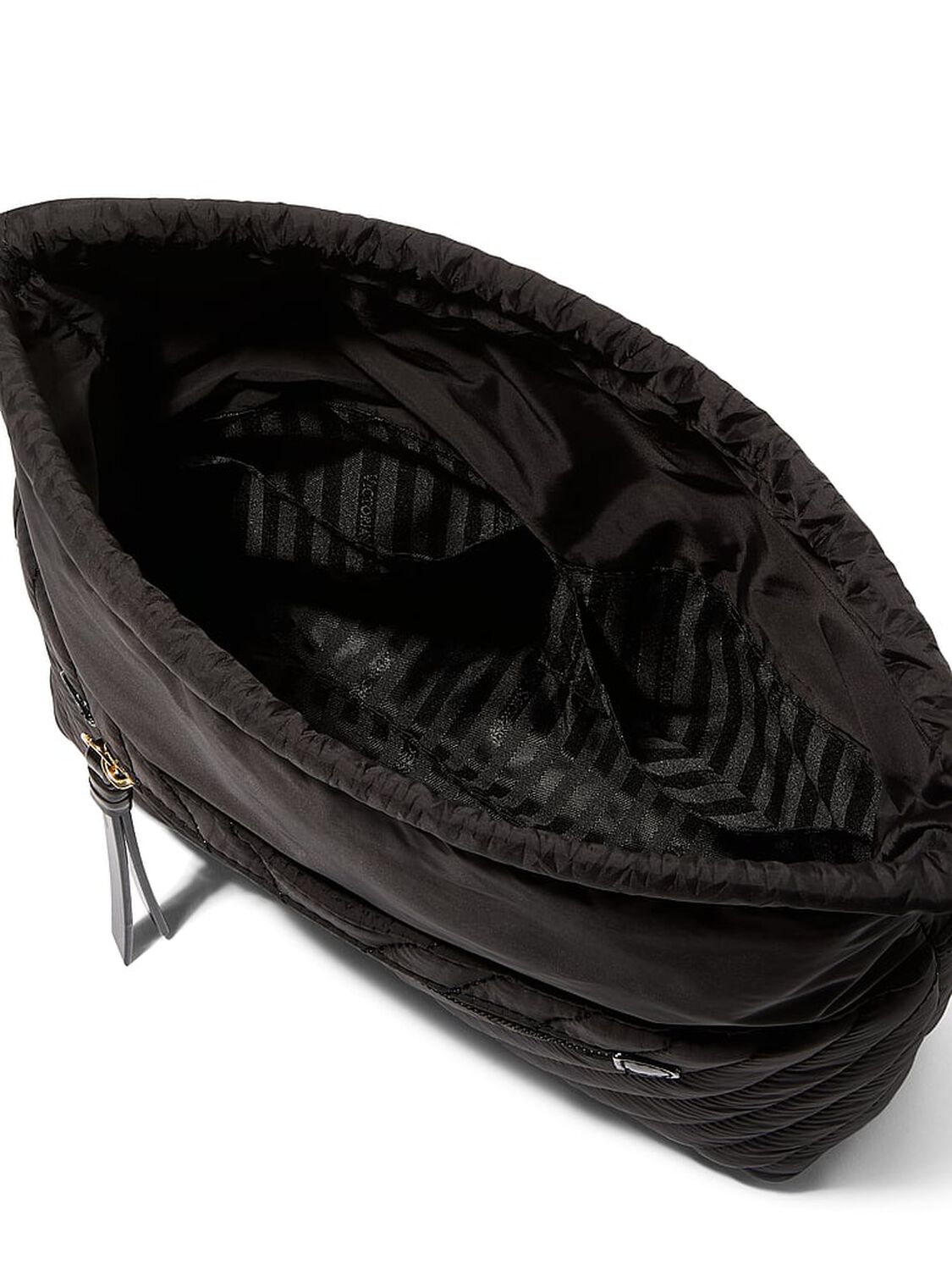 vs Victoria's Secret Cinched Travel Beauty Organizer Bag Black Vquilt 4 of 4 