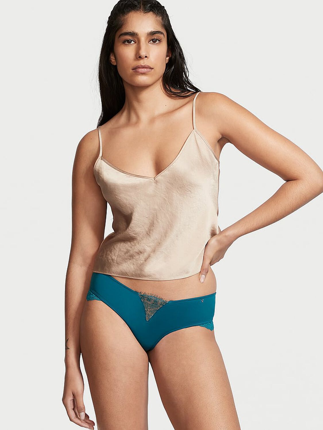 vs Very Sexy Lace Insert Cheeky Panty Blue Saphire 1 of 4 