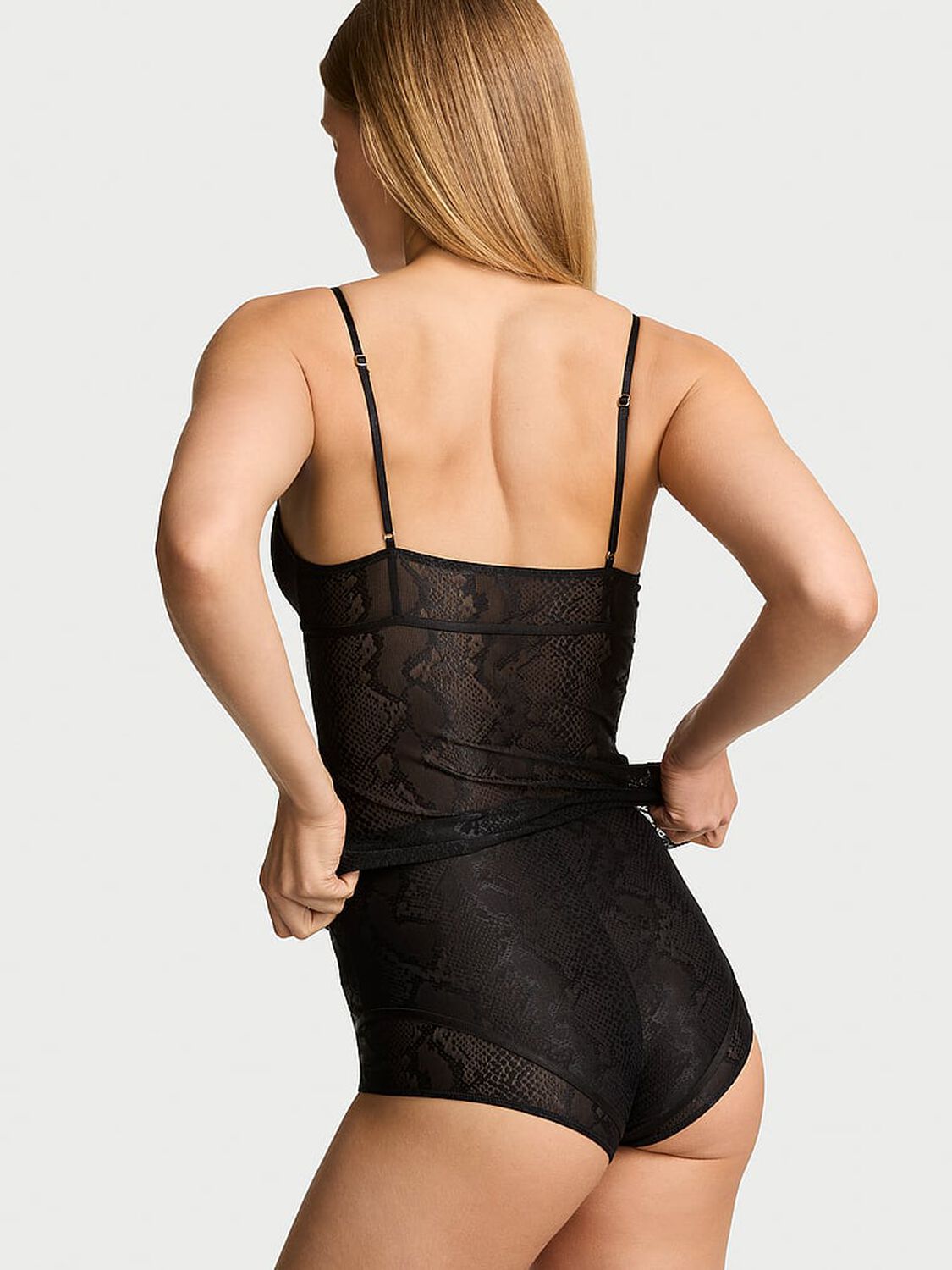 vs Very Sexy Viper Lace Cami & Short Set Black 2 of 3 