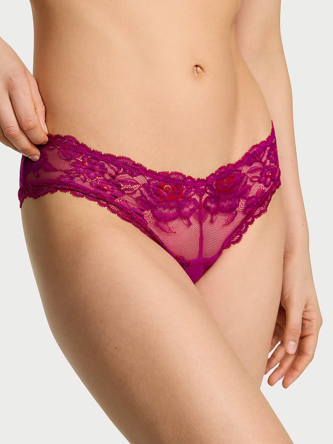 vs Very Sexy Rose Lace High-Leg Cheeky Panty Berrylicious 1 of 3 