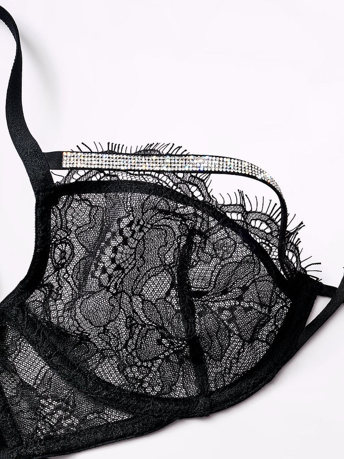 vs Very Sexy Shine Strappy Unlined Lace Low-Cut Demi Bra 5 of 5 